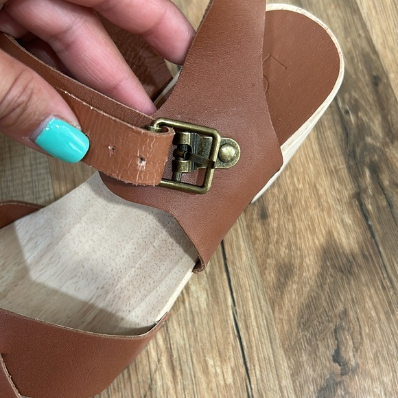 LOFT WOMENS WOODEN GLOT SANDALS BROWN Sz 8 - Picture 8 of 9